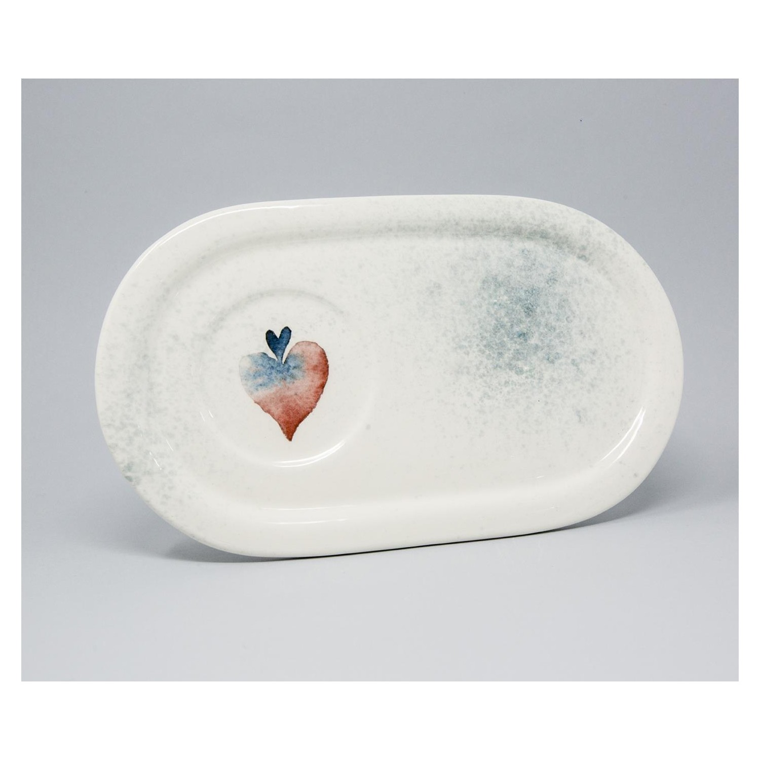 PLATO CORAZON AZUL Y ROJO