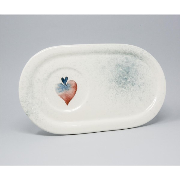 PLATO CORAZON AZUL Y ROJO